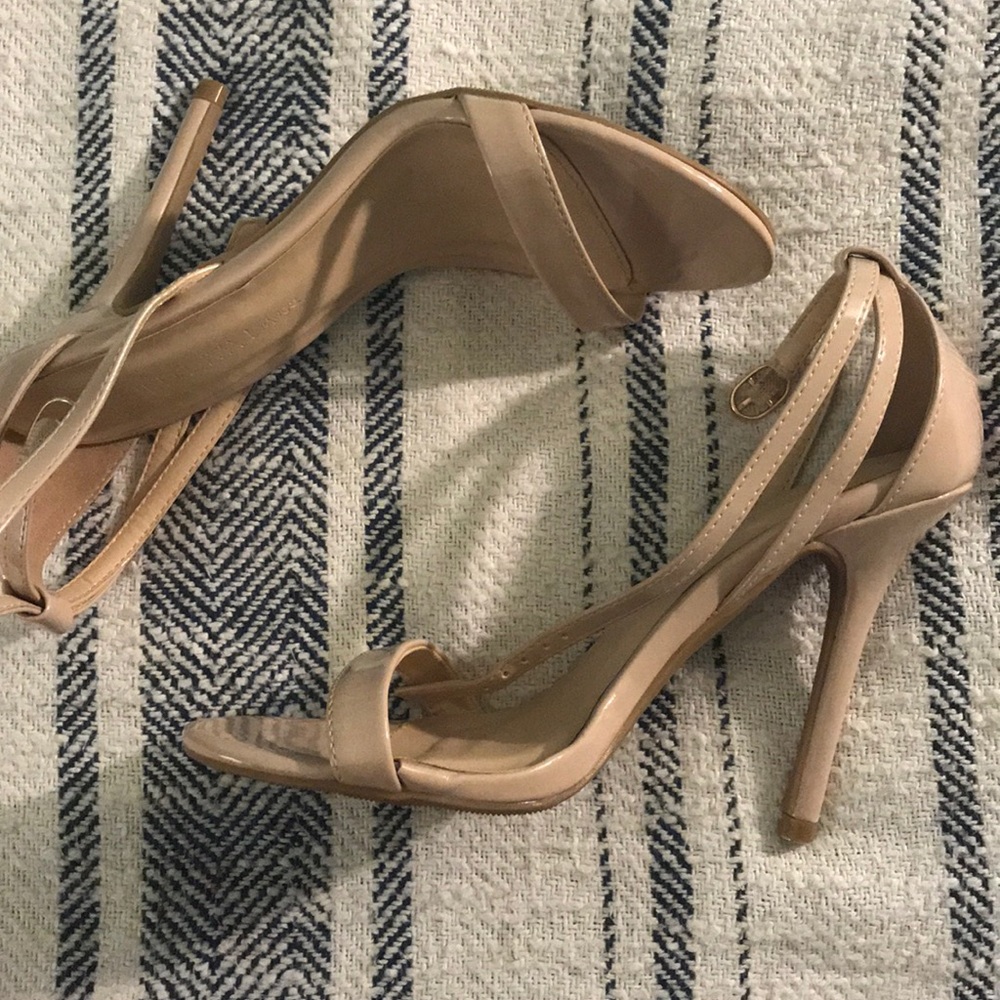 Nude thin strap heels